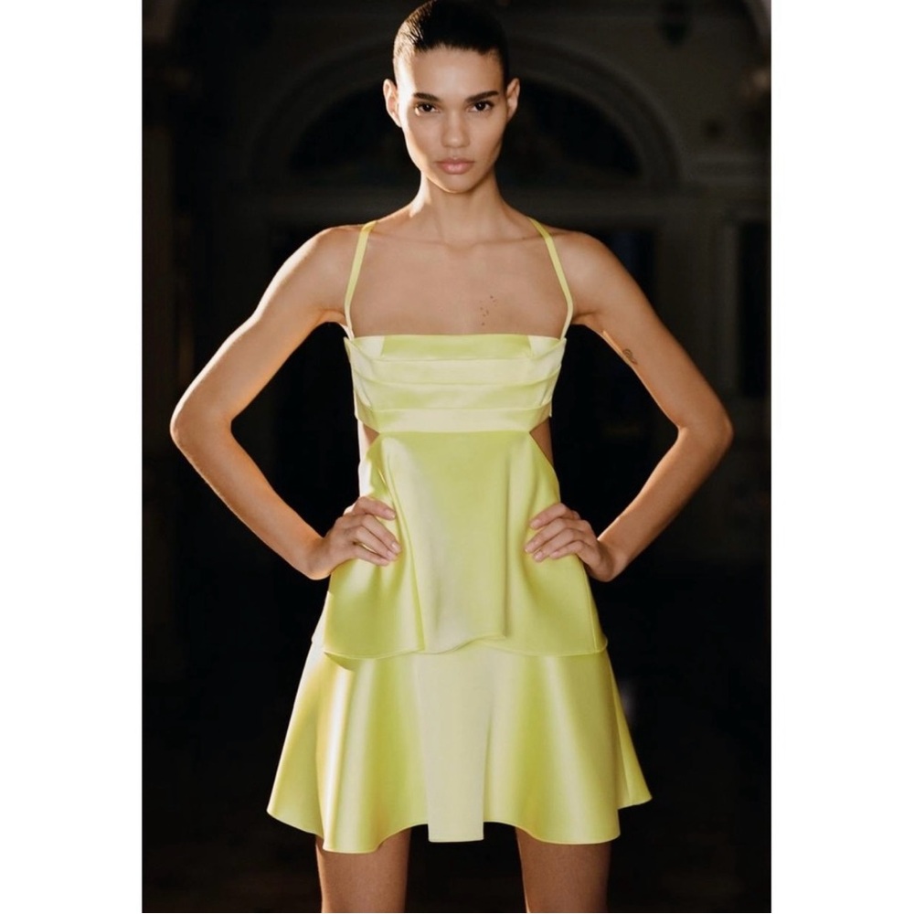 Elegant Yellow Women's Dress | ZARA NWT